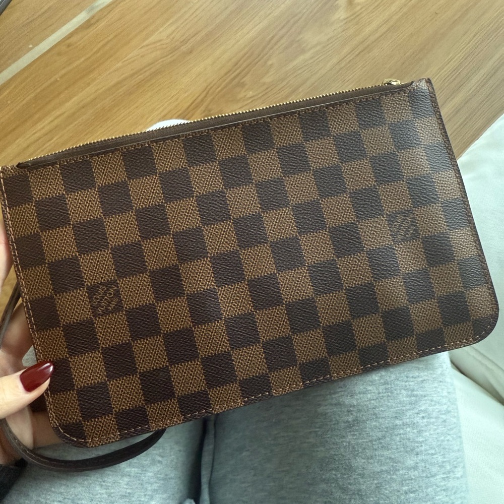 LV Checkered Brown Clutch - Picture 2 of 4